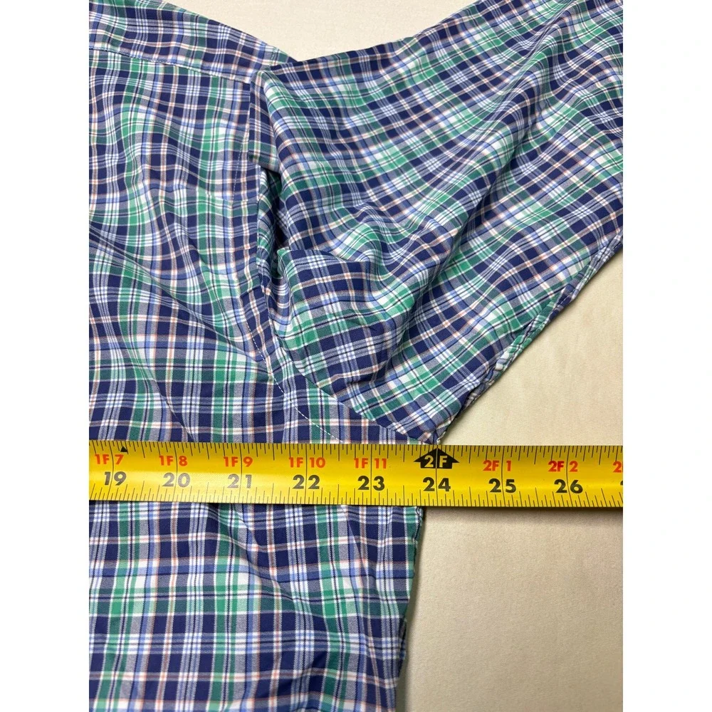 NWT Ralph Lauren Classic Fit Performance Shirt Mens Large Green Navy Plaid